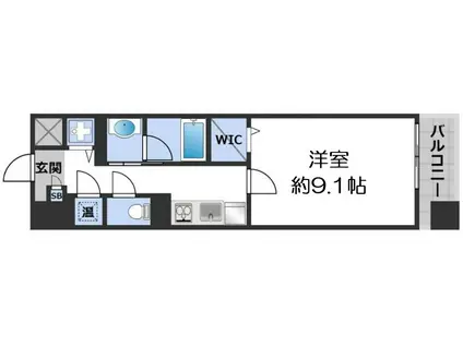 アプライズ西長堀(1K/3階)の間取り写真