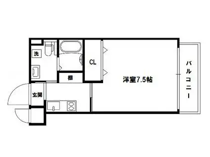 エグゼ西大阪(1K/5階)の間取り写真