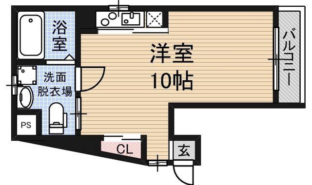 ベルグランデ新大阪(ワンルーム/8階)の間取り写真