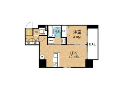 MARE SHITADERA-MACHI(1LDK/5階)の間取り写真