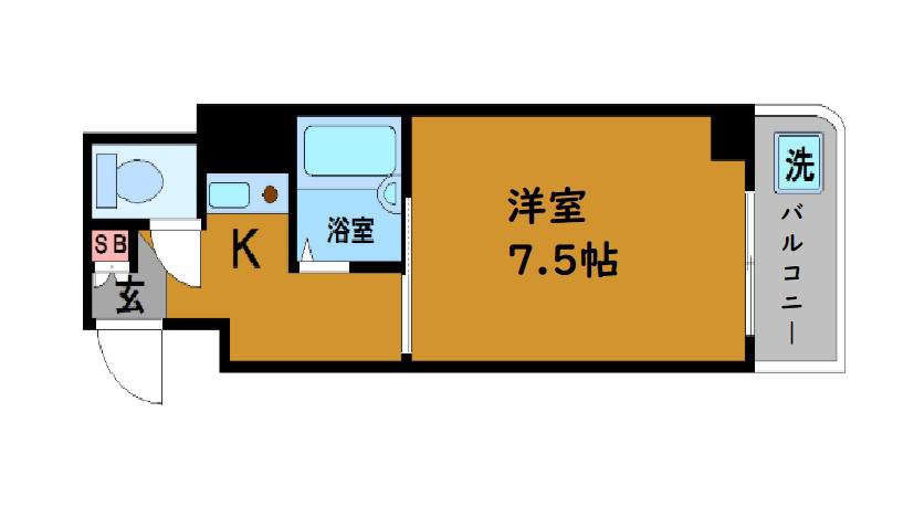 ティックランド南船場(1K/9階)の間取り写真