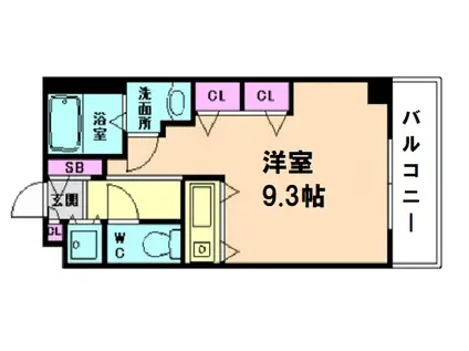 シュエット吉本(ワンルーム/4階)の間取り写真