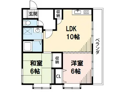 グローリーヨシダ(2LDK/7階)の間取り写真