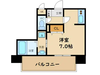 ドゥーエ森ノ宮(ワンルーム/5階)の間取り写真