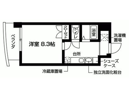CASA VERDE高辻(1K/6階)の間取り写真