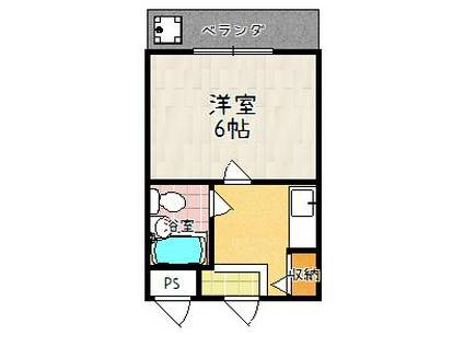 第20長栄イスズベル京都伏見(1K/2階)の間取り写真