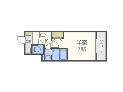 ウインズコート新大阪II(1K/2階)の間取り写真