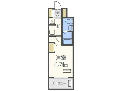 エステムコート阿波座プレミアム(1K/10階)の間取り写真