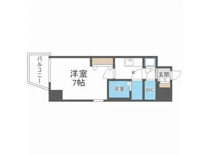 ファーストステージ江戸堀パークサイド(1K/4階)の間取り写真