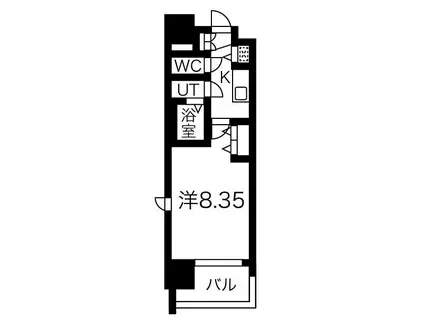 JPレジデンス大阪城南Ⅱ(1K/2階)の間取り写真