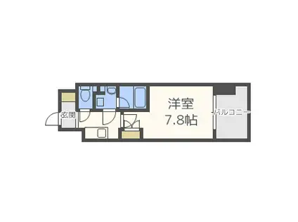 プール・トゥジュール梅田ウエスト(1K/11階)の間取り写真