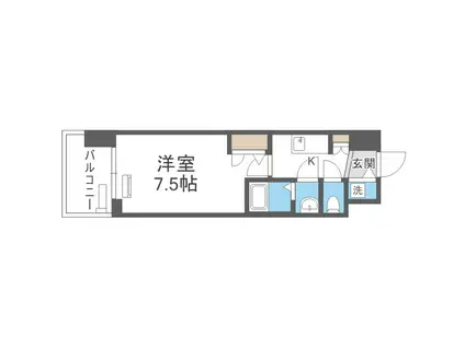 スワンズシティ新大阪プライム(1K/2階)の間取り写真