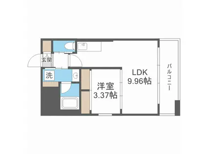 プレジオ弁天町EURO(1LDK/3階)の間取り写真