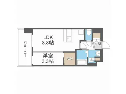 LUXE新大阪西(1LDK/5階)の間取り写真