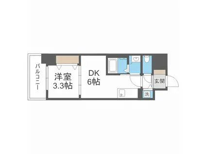 ディームス塚本(1DK/5階)の間取り写真