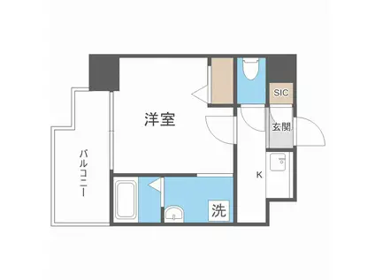 エスリードレジデンス大阪グランノースⅡ(1K/9階)の間取り写真