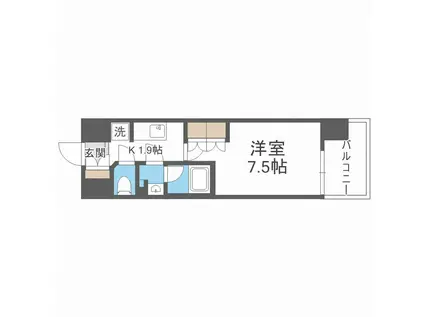 コンフォリア・リヴ新大阪Q(1K/14階)の間取り写真