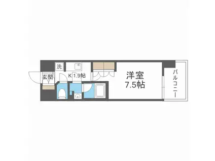 コンフォリア・リヴ新大阪Q(1K/2階)の間取り写真