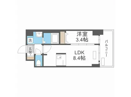 プレサンス新大阪ジェイズ(1LDK/12階)の間取り写真
