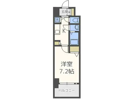 エステムコート南堀江ⅢCHURA(1K/4階)の間取り写真