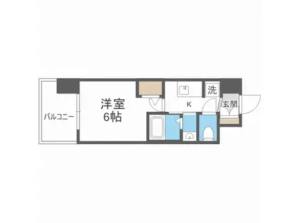 エステムコート大阪ウエストⅡ(1K/6階)の間取り写真