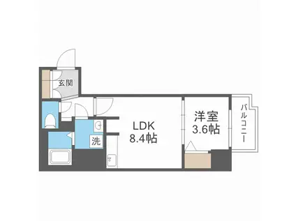 メインステージ大阪ノースGATEⅡ(1LDK/7階)の間取り写真