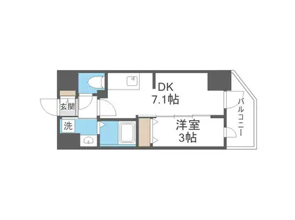 アドバンス大阪フルーヴ(1DK/7階)の間取り写真