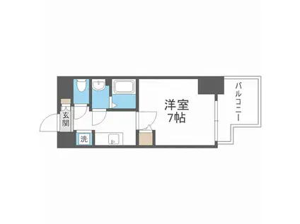 プレサンス心斎橋レヨン(1K/4階)の間取り写真