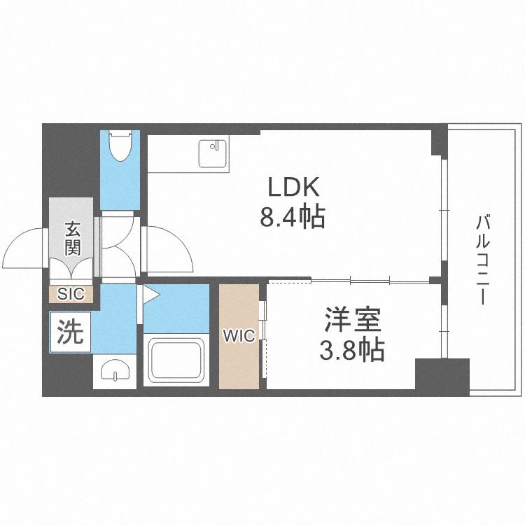 エスリードレジデンス梅田マークス(1LDK/3階)の間取り写真