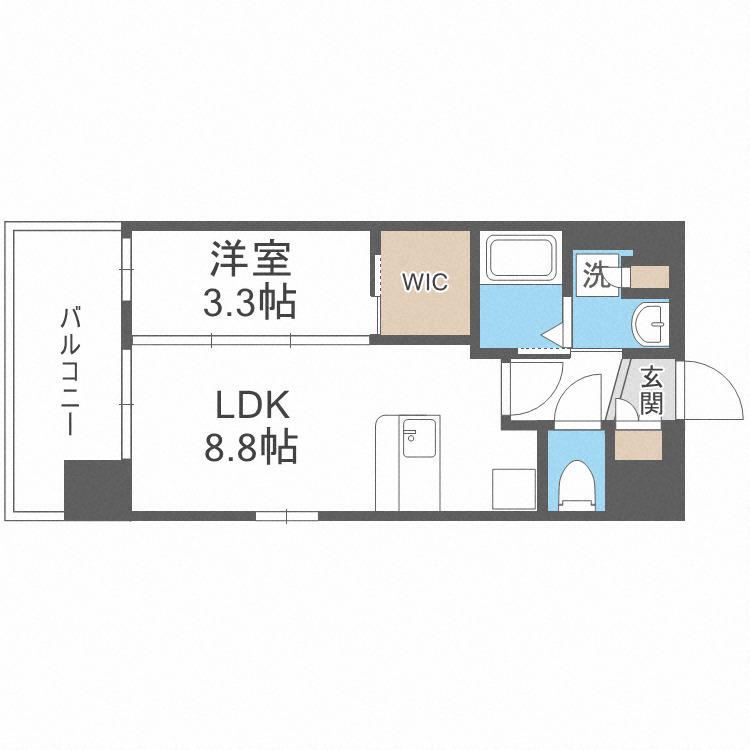 LUXE新大阪西(1LDK/5階)の間取り写真