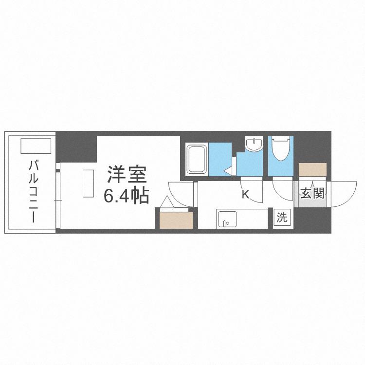 プレサンス桜ノ宮イーサリアル(1K/4階)の間取り写真