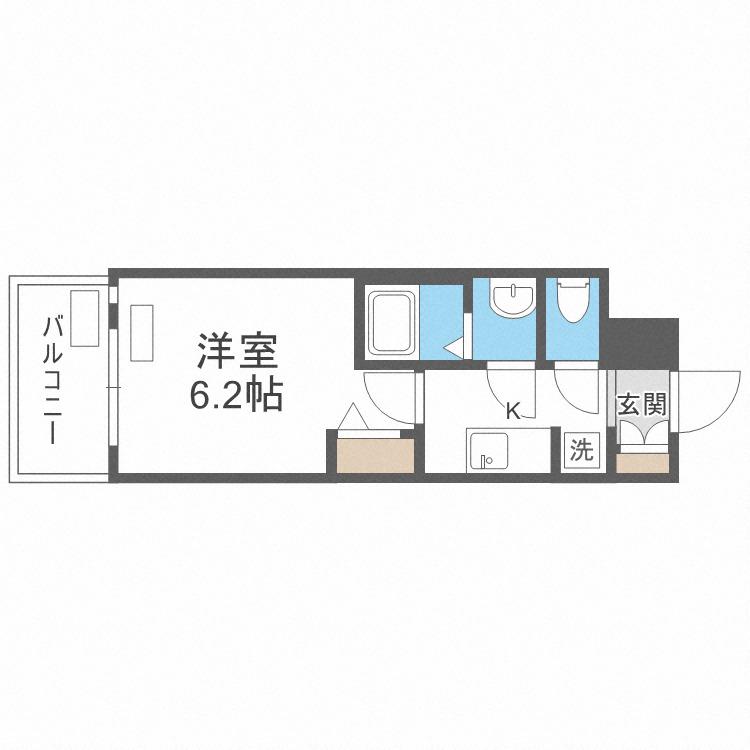 プレサンスOSAKA DOMECITYビーツ(1K/7階)の間取り写真