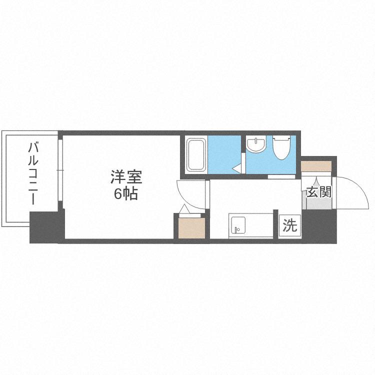 ラクラス阿倍野元町(1K/4階)の間取り写真
