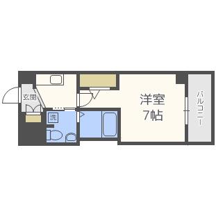 ラシーヌ天王寺町南(1K/6階)の間取り写真