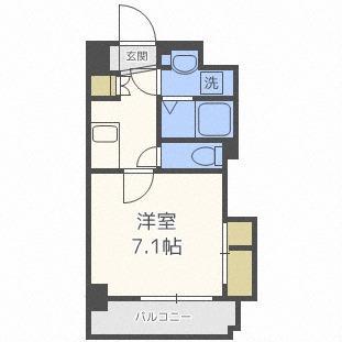ミラージュパレス北梅田(1K/7階)の間取り写真