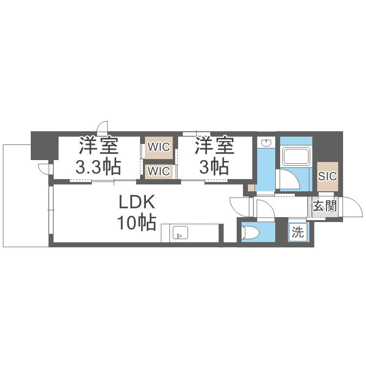 リビオメゾン新大阪(2LDK/2階)の間取り写真