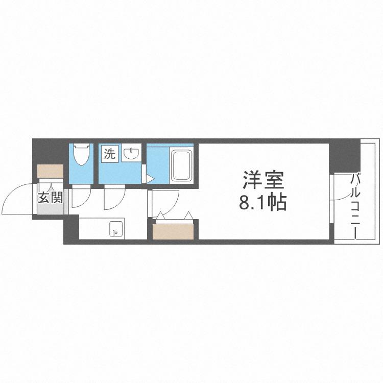 MELDIA CREST NAMBA SOL TERRACE(1K/10階)の間取り写真