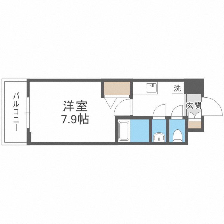 FLAIRNAMBA(1K/3階)の間取り写真
