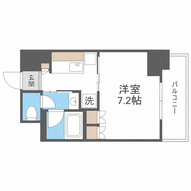 GRAND VILLASSE 福島(1K/2階)の間取り写真