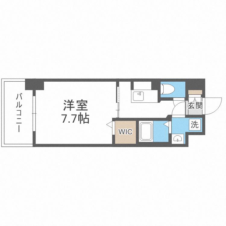 ミラージュパレス新梅田RIO(1K/4階)の間取り写真