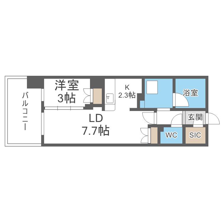 アーバンパーク淡路(1LDK/10階)の間取り写真