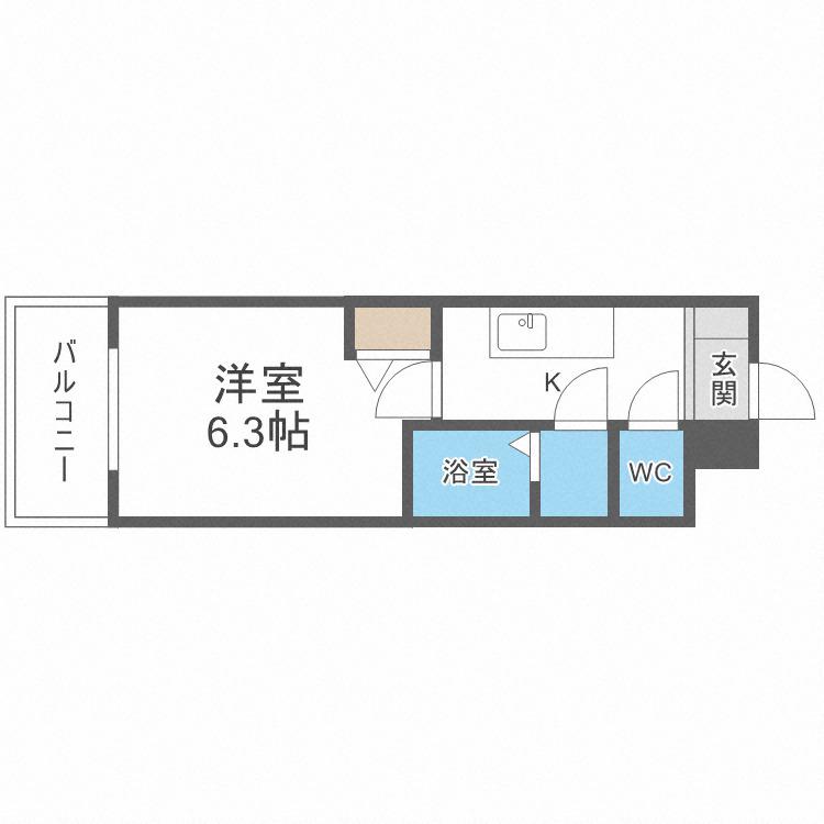 スプランディッドV(1K/10階)の間取り写真