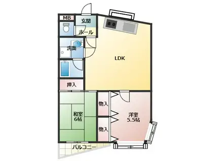 セントーサ(2LDK/2階)の間取り写真