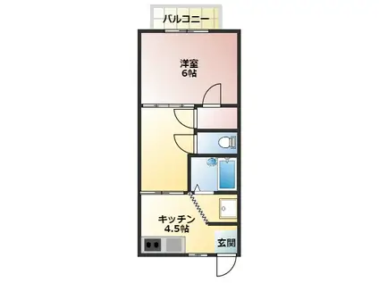 シテイコスモ高田(2DK/2階)の間取り写真