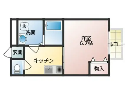 サンドリーム(1K/1階)の間取り写真