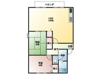 ラフィーネA(3DK/2階)の間取り写真