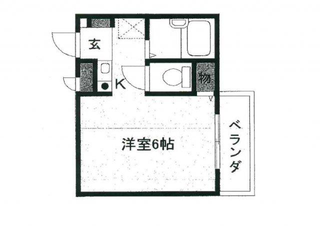 ラポールⅢ(1K/2階)の間取り写真