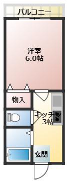 ナイス林業ビル(1K/3階)の間取り写真