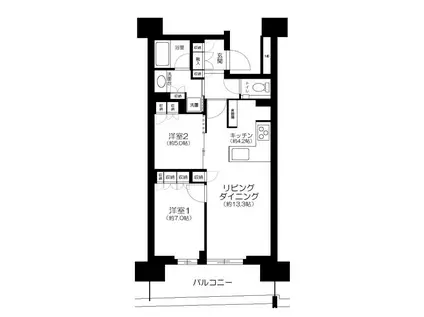 HARUMI FLAGSUN VILLAGE C棟(2LDK/15階)の間取り写真