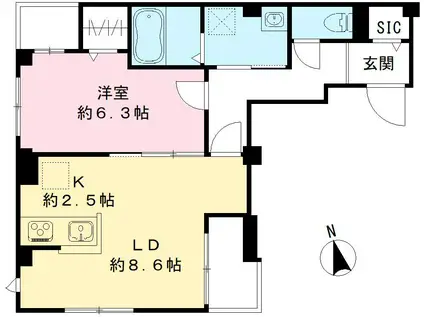 メゾン・エム(1LDK/2階)の間取り写真